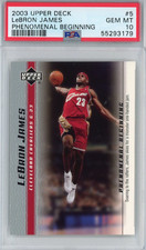 Graded 2003-04 UD LeBron James #5 Phenomenal Beginning Rookie Card PSA 10