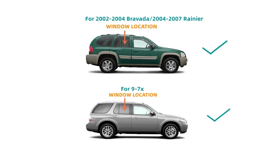 Passenger Rear Door Window Glass For Oldsmobile Bravada Buick Rainier Saab 9-7x Foto 3 de 3