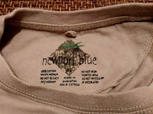 Newport blaues "Ride to Live Let Freedom Ride" hellbraunes Herren-T-Shirt XL - Bild 3 von 5