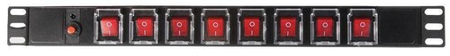 Rack 8 Switch Control Power Panel IEC Connection 10A C13 Socket Plug PDU 1U DJ - Picture 2 of 11