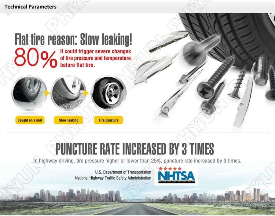 Sistema de alarma de monitoreo de presión de neumáticos de automóvil con sensor externo USB TPMS para Android Foto 2 de 4