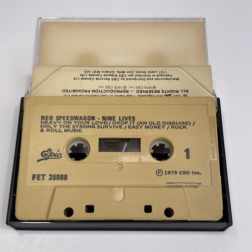 REO Speedwagon, Nine Lives (Audio Cassette Tape, 1979) Beige Cart, Canada Import - Picture 8 of 9