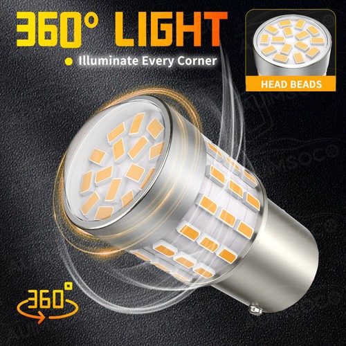 For Chevy Tahoe 1995-2014 Amber 1157 LED Front Turn Signal Parking Light Bulbs - Foto 5 di 13