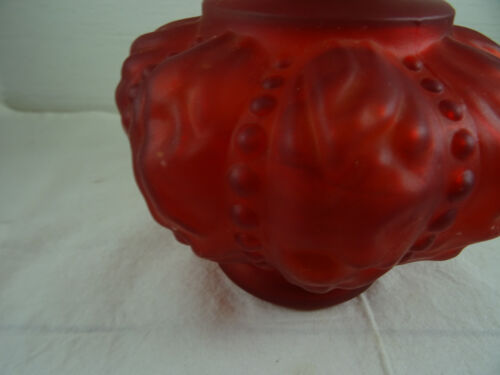 Antica lampada a olio vittoriana tulipano rosso satinato uragano 9" - Foto 3 di 19