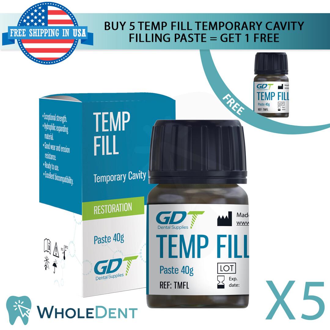 Compre 5 Get 6 Material de restauración temporal Pasta de relleno de cavidad dental dental