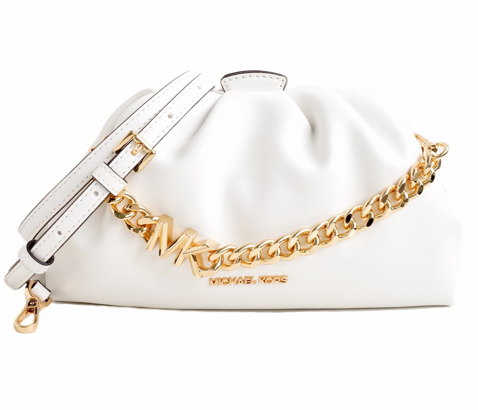 Женская сумка Michael Kors, сумка через плечо, клатч на цепочке Nola SM, оптическая, белая, Новая