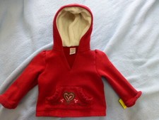 Gymboree heart embroidered red sweatshirt fleece lined hood 2T ruffle