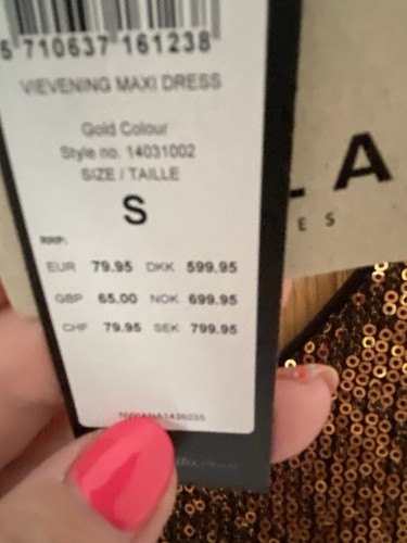 Brand New Vila gold sleeveless evening dress UK 8 - Picture 3 of 3
