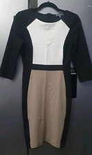 Montego Colourblock Bodycon Dress UK8 EU34/36 US4 Smart Fashion Office Work Gown