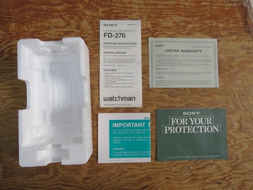 Vintage Sony Watchman FD-270 With Manual & Walkman WM-16 *EMPTY BOXES ONLY* - Picture 2 of 16