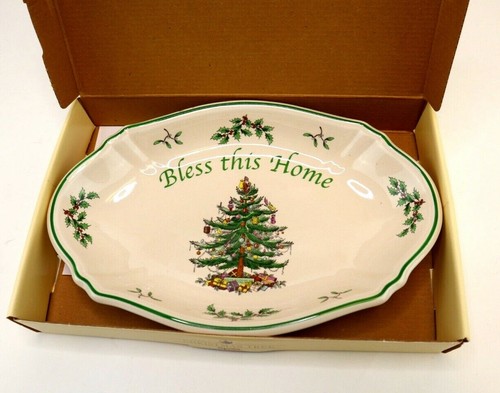 Spode China Christmas Tree 11" Servierschale Bless This Home Design #S3324-A8 - Bild 4 von 8