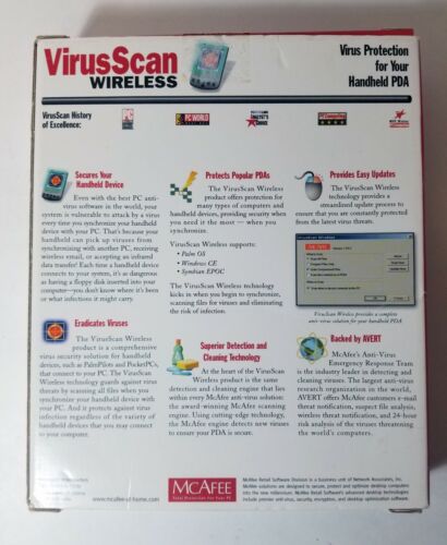 RARE Vintage McAfee Virus Scan Wireless Total Protection Handheld PDA COMPLETE - Picture 2 of 7