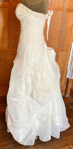 EUC Cassidy Sara Snow White Strapless Corset Back Laceup Beaded Wedding Gown 6 - Picture 21 of 24