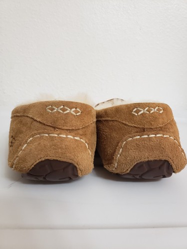 UGG Ansley Chestnut Suede Sheepskin Moccasins Slippers Womens Size US 7 - Picture 9 of 13