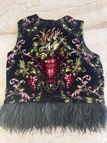 Cara Cara Noah Top Black Fleur Feathers Size M BNWT - Picture 7 of 9