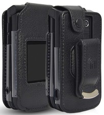 Orbic Journey V Flip Phone Case: Black Leather Cover with Screen Protector  ...