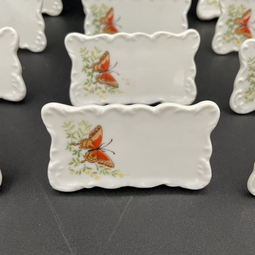 Vintage Shafford Porcelain Name Tags - set of 12 - Butterflies & Flowers - Japan - Picture 2 of 5