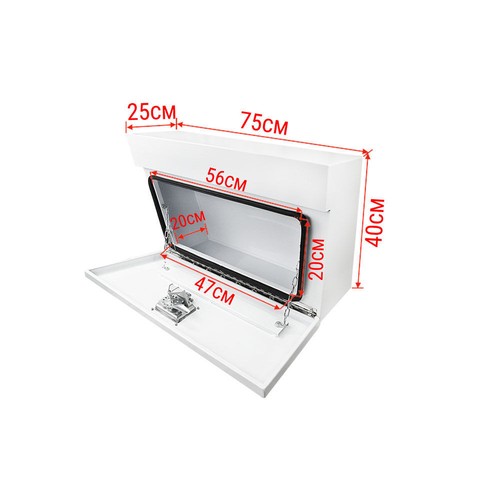 Under Tray Tool Box Left Ute White Steel Toolbox Truck Undertray Underbody - Picture 9 of 9