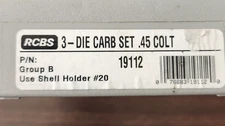 RCBS 45 Long Colt Carbide  3 Die Set #19112  Good, Ugly Condition