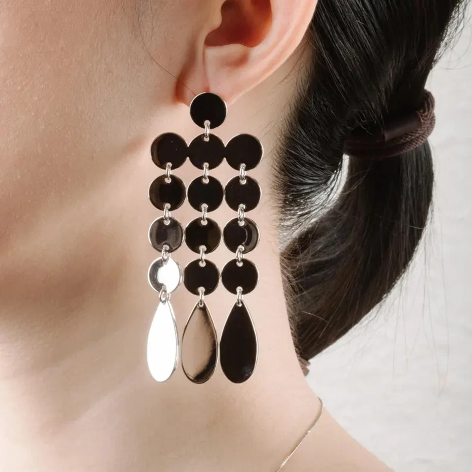 Pendientes colgantes largos de plata de ley 925 boho hippie declaración joyería regalo Q56 Foto 2 de 4