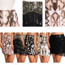 Women Skirts Mesh Dancewear Club Skirt Competition Shiny Latin Dance Festival