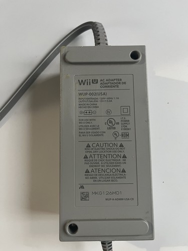 Nintendo Wii U OEM Gamepad Power Supply AC Adapter Charger WUP-002 USA