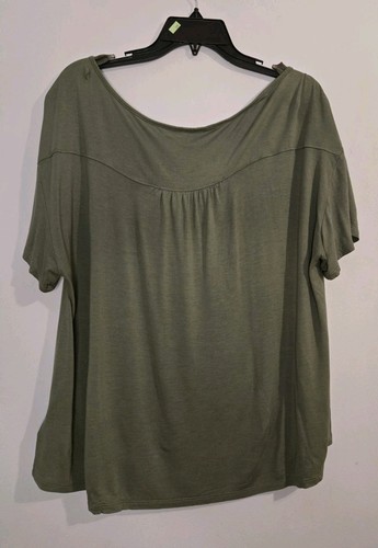 Gap 2xl Freizeitbluse Damen grün U-Boot-Ausschnitt - Bild 3 von 6