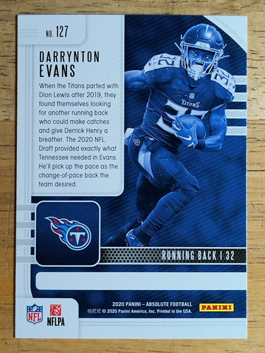 2020 Absolute Retail #127 Darrynton Evans - Bild 2 von 2