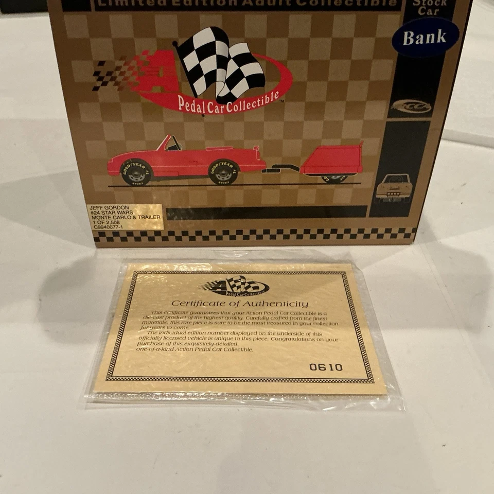 Action Jeff Gordon Star Wars Diecast Pedal Car & Trailer Bank Edición Limitada Foto 3 de 4