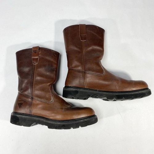 Herman Survivor Leather Slip On Work Boots Sz 8.5 Oil Resistant Brown - Picture 4 of 9