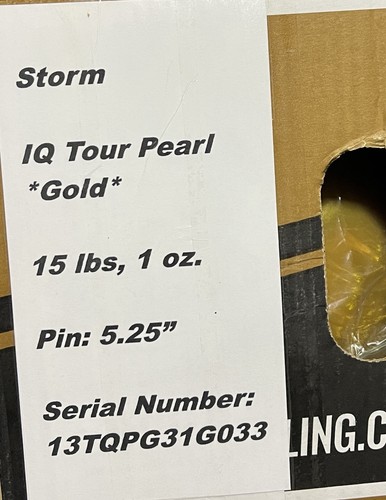 Storm IQ Tour Pearl Gold 15 lb Bowling ball New without Original Box - Picture 6 of 6