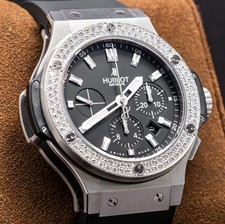 Hublot Big Bang 44 Original Steel Diamonds FACTORY $19K MSRP 301.SX.1170.RX.1104 5