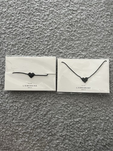 Liebeskind Herz schwarz Set NEU Kette + Armband