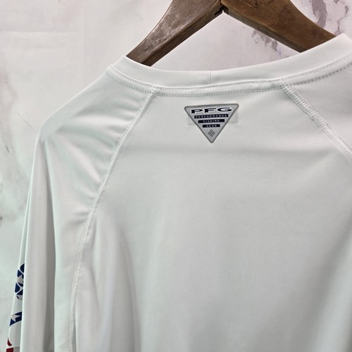 Columbia PFG Shirt Mens Small White Long Sleeve Terminal Tackle Fishing - Picture 6 of 12