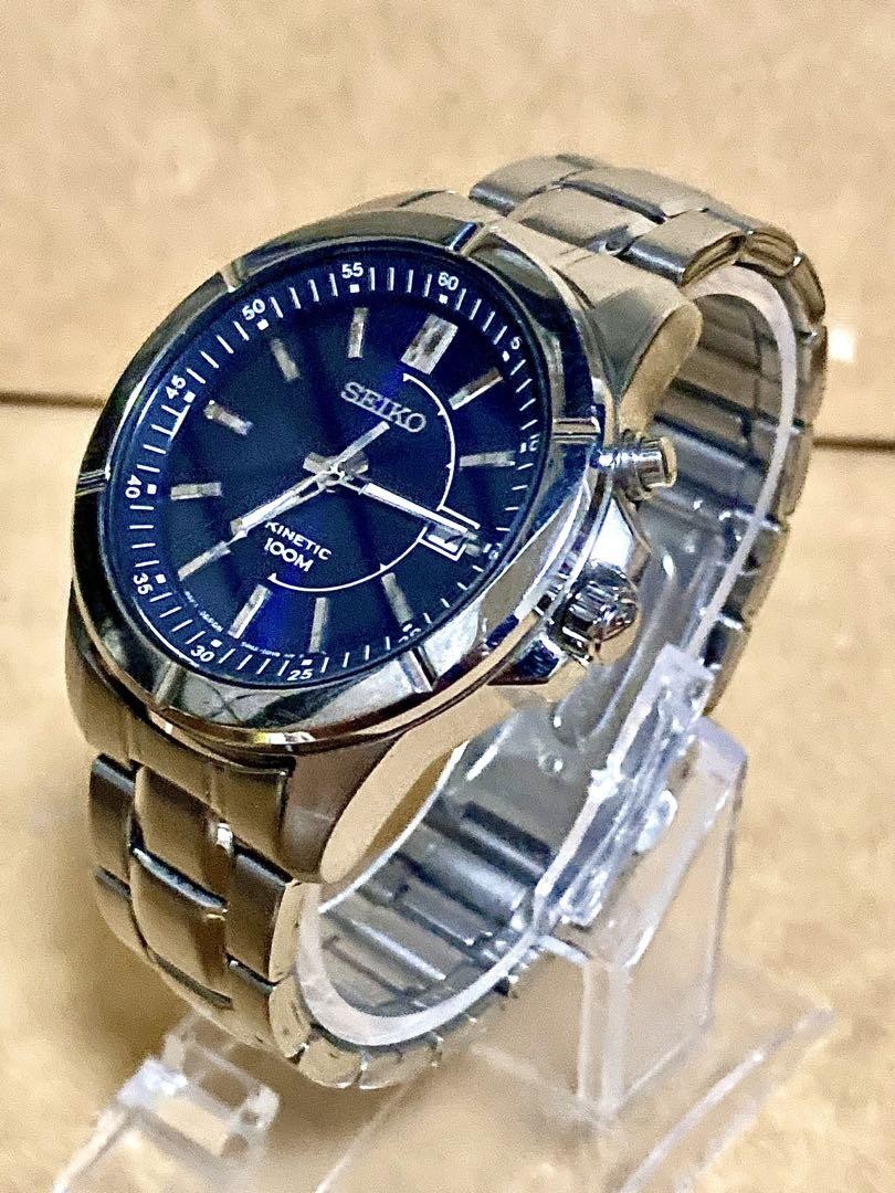 SEIKO 5m62-0DA0 青文字盤　Kinetic 100m Seiko Kinetic 5M62-0DA0 Blue Dial 100M Steel Watch Used | eBay