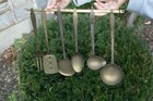 Vintage Set of 6 Brass Hanging Serving Kitchen Utensils