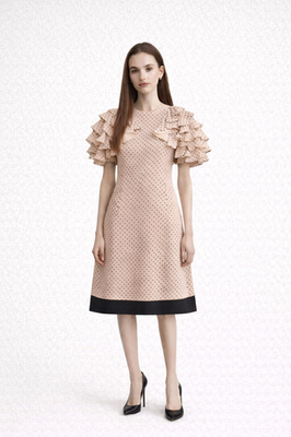 valentino beige dress Navy and Cream Tartan Check Cora Midi Dress main image 1