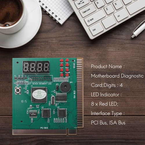PC Motherboard Diagnostic Card 4-Digit PCI/ISA POST Code Analyzer I1M18334 - Afbeelding 3 van 10