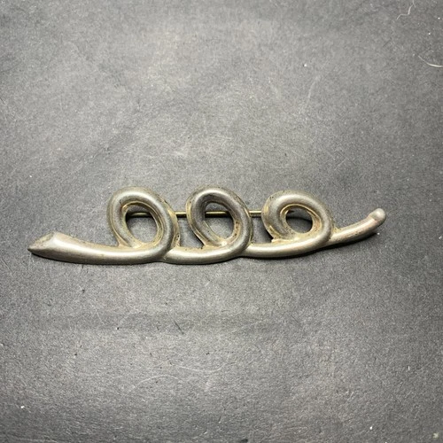 STERLING SILVER 925 lot Brooch O3 Thailand Swirl Tri Three Vintage Loops Circle