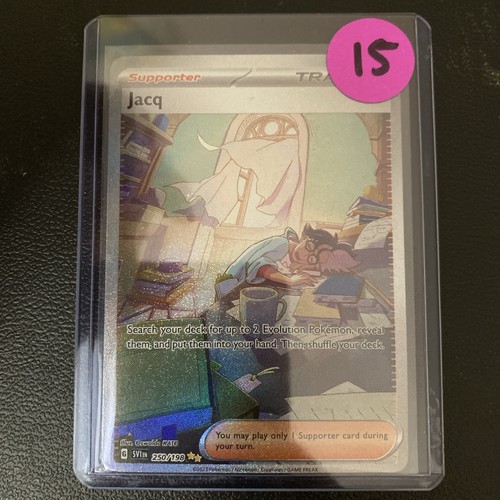 Pokémon TCG Jacq Full Art Trainer Card 250/198 Scarlet & Violet English NM - Picture 3 of 3