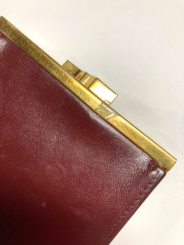 CARTIER VINTAGE MUST CC EMBLEM LEATHER WALLET TRIFOLD PURSE FRANCE BURGUNDY RED - Picture 23 of 24