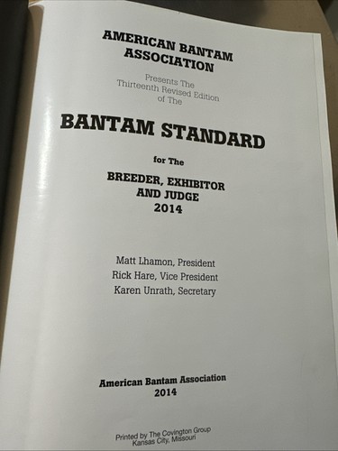 Bantam Standard 2014 American Bantam Association 1914-2014 Hardcover - Picture 4 of 6