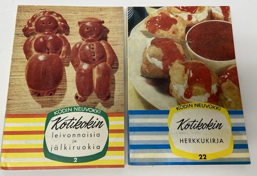 VTG Lot of 2 Finnish Language Paperback Cookbooks Kodin Neuvokki Herkkokirja - Imagen 1 de 16