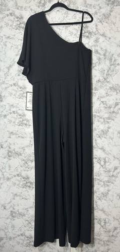 Adrianna Papell schwarzer One-Shoulder-Overall Gr. 14 Cocktail Party formell neu mit Etikett - Bild 2 von 10