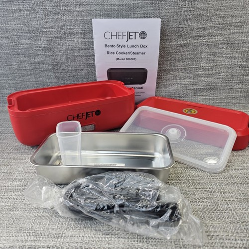 Chef Jet Lunch Box Rice Cooker/Steamer 3 Cup Capacity Bento Style Lunchbox - Picture 6 of 6
