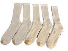 GOLD TOE Harrington Crew Socks Shoe For Men , 10-13 - White - Pack of 5