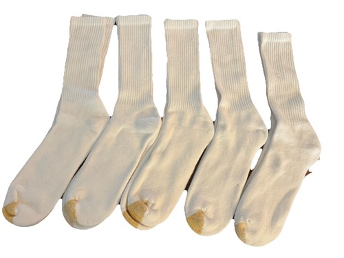 DORADO PUNTERA Harrington Crew Calcetines Zapato para Hombre, 10-13 - Blanco - Paquete de 5 - Imagen 1 de 4