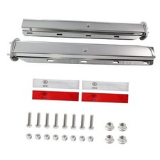 Straight Spring Loaded Mud Flap Hanger Bracket Set 1-1/8" Bolt Spacing Chrome