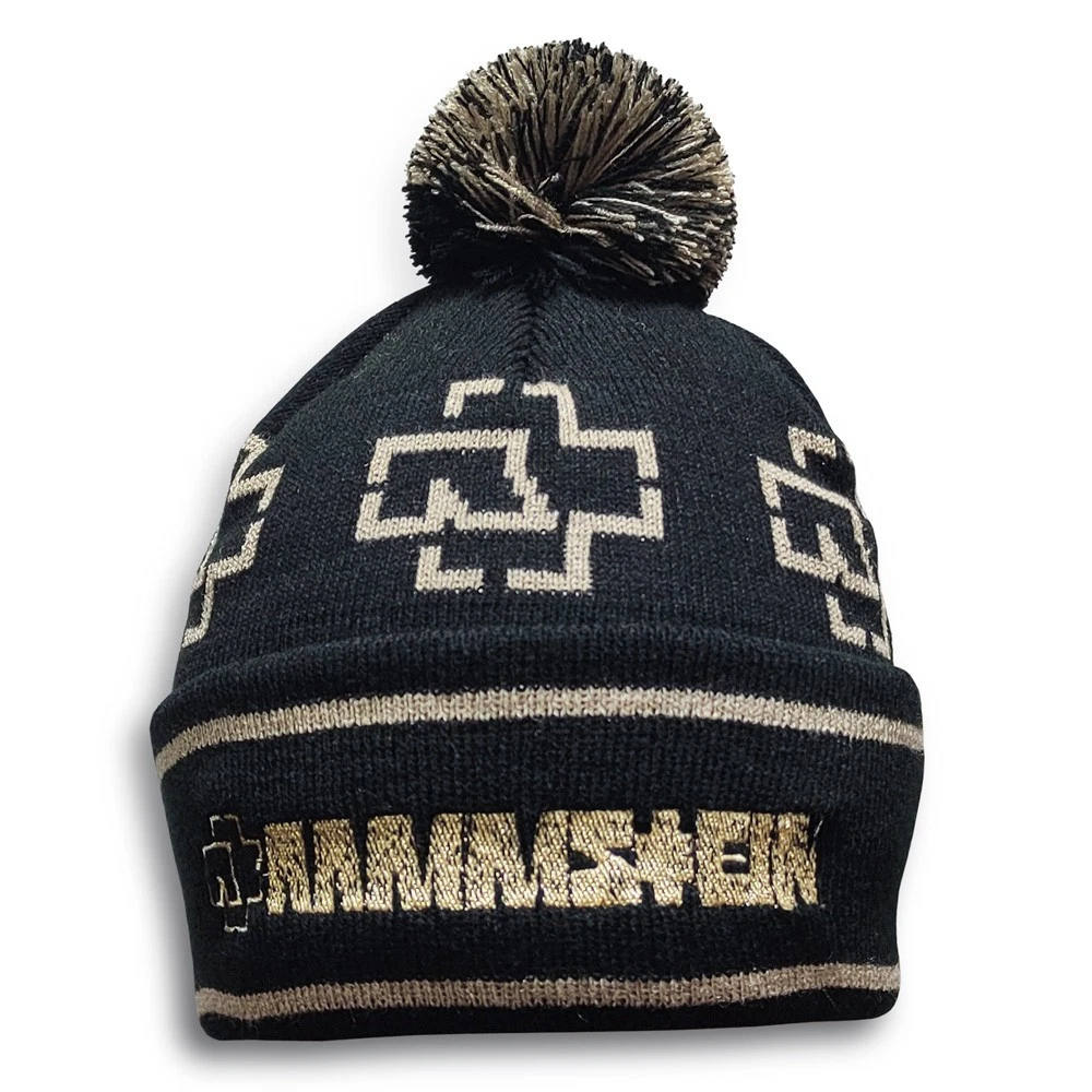 Warm knitted jacquard winter hat with a pom-pom, rock metal band Deutschland
Opens in a new window o