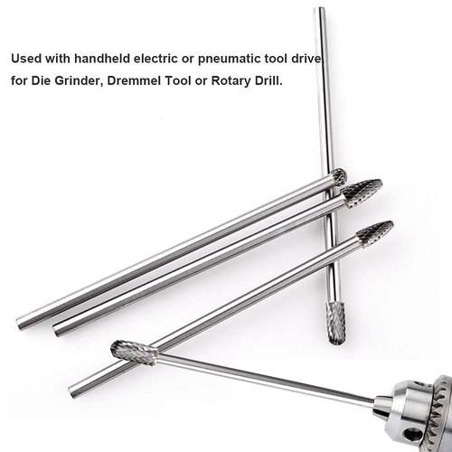 6 Zoll Lang Hartmetall Rotationsfrässtift Set 6 mm (0,25 Zoll) Schaft Lange Reichweite Doppel... - Bild 6 von 7